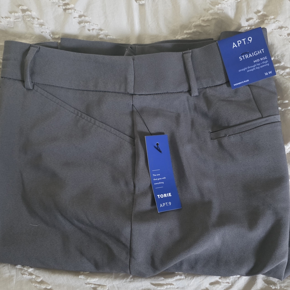 Apt. 9 Torie Straight Mid-Rise Pants — Gray